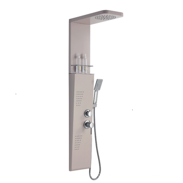 YL5569 Factory Price Brushed anti-fingerprint Stainless Steel Shower Panel with Shelf